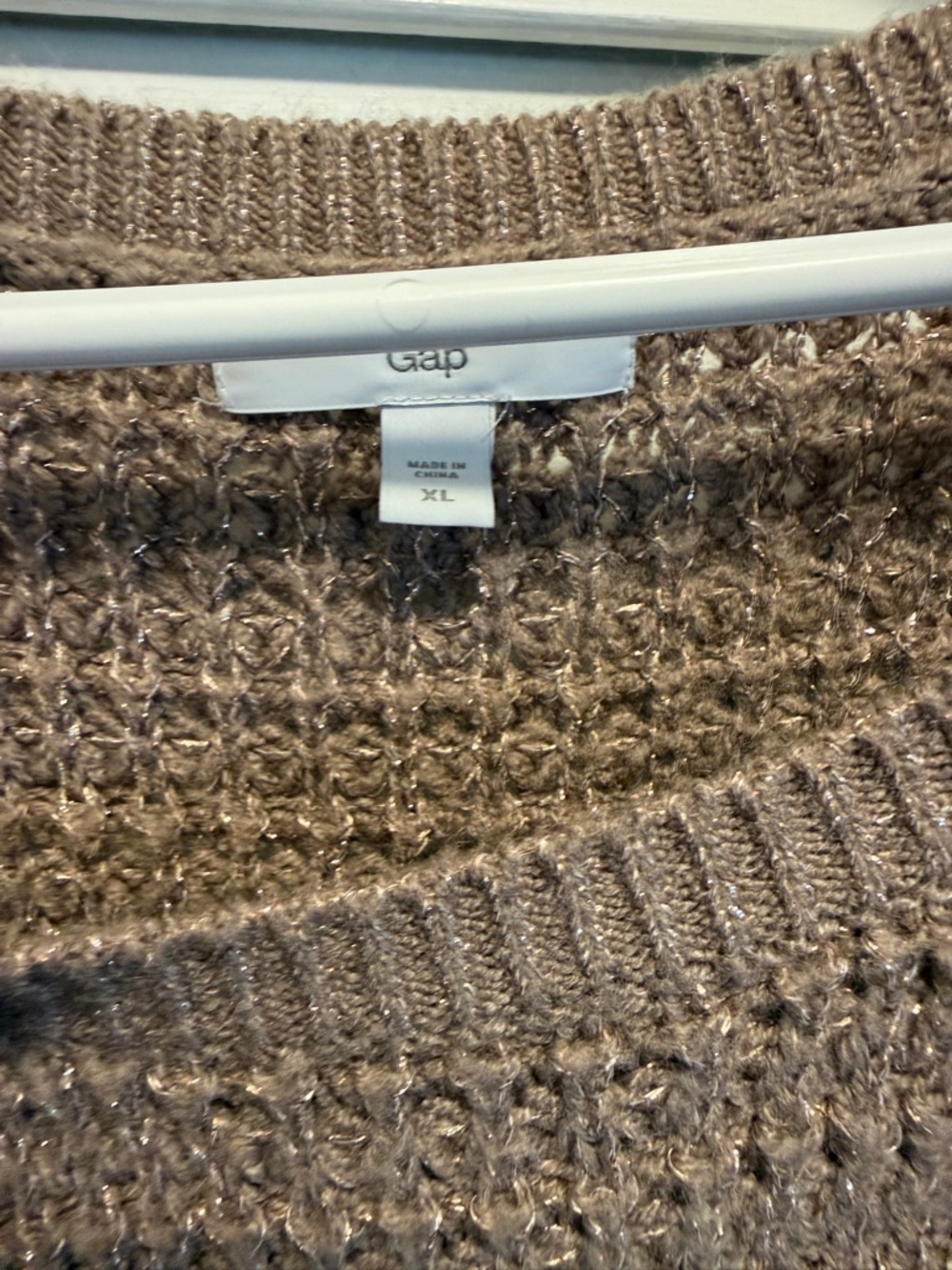 GAP Women’s Waffle Knit Crewneck Sweater in Brown - Picture 3 of 4